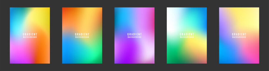 Minimal abstract covers set. Colorful background bundle with blurred styles decoration on bright space. Modern graphic design element vibrant gradient colors concept for web, flyer, card, or brochure