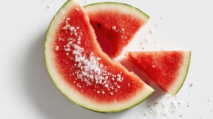 Watermelon slices with salt