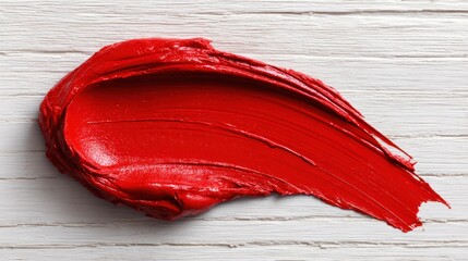 Red smear on white wood
