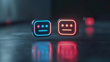 Colorful Chat Icons With Reflective Surface For Modern Communication