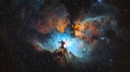 Fototapeta premium A cosmic nebula display of vibrant colors and countless stars.