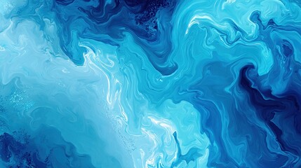Ethereal swirling shades of cerulean, cyan, and navy create a liquid dreamscape