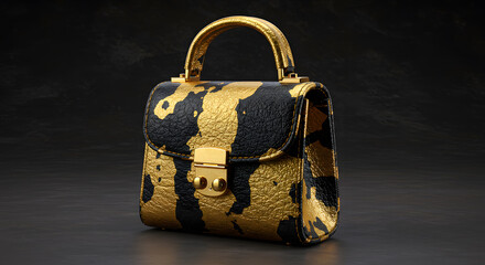 Luxury Gold and Black Handbag