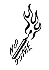 Burning matchstick with 