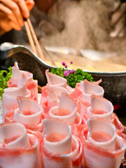 Delicious Meat Rolls in Hot Pot, a Culinary Delight with Steam and Aroma