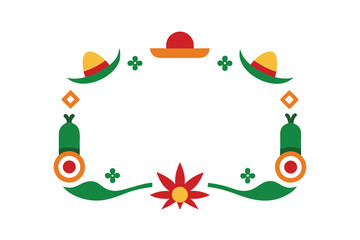 Obraz premium Mexican Frame Frame With The Illustrations Of Mexican Culture