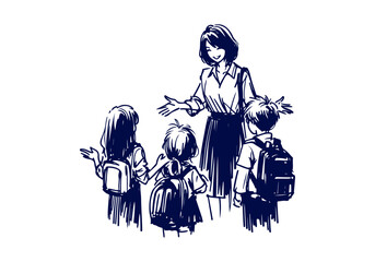 Back to school hand drawn sketch  vector illustration