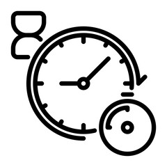 Time icon, line icon style
