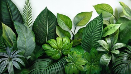 intimate close up of lush greenery and foliage textures complemented by an abstract nature backdrop and botanical motifs