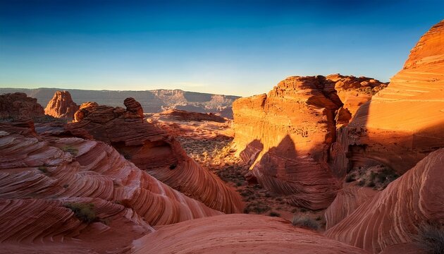 vibrant red canyon exploration revealing breathtaking natural formations at golden hour
