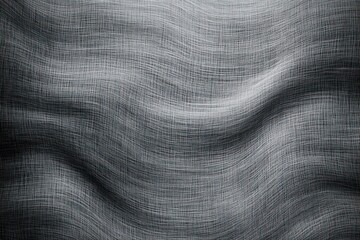 Abstract black and white textured fabric pattern with wavy lines and crosshatch effects creating a sense of movement and depth