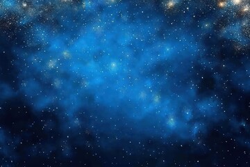 Fototapeta premium Vast view of a star-filled night sky with glowing blue nebula clouds and sparkling stars creating a serene and awe-inspiring cosmic scene