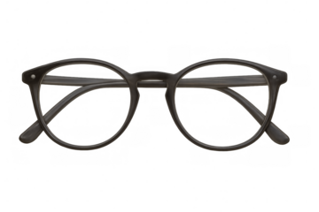 Stylish eyeglasses with round frames, perfect for vision correction or fashion accessory, isolated on a transparent background
