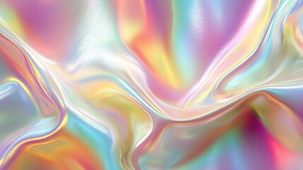 Fototapeta premium and keywords based on the image you providedIridescent flowing fabric with vibrant color shifts and soft light reflections