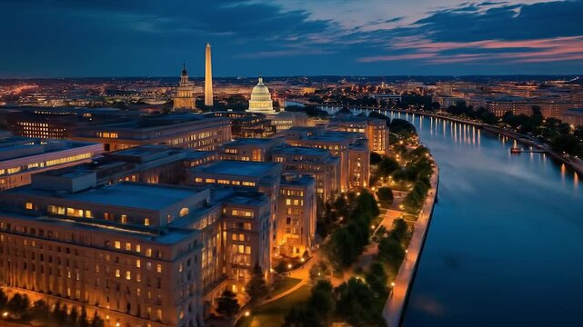 Washington DC Night Skyline.