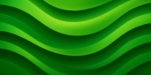 Abstract green wave background with dynamic curved lines and futuristic digital design elements