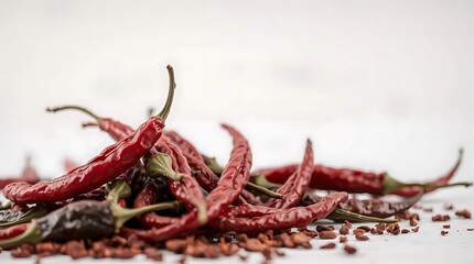 Obraz premium Oile of dried red hot chili peppers.
