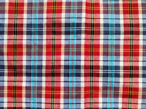 Loincloth multicolor woven handmade Thai traditional fashion fabric textile original pattern style backgrounds and textures design.