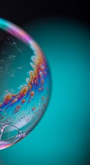 Vibrant Rainbow Soap Bubble Close-up Photography