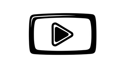 Video App Icon &ndash; Black and White Vector Illustration