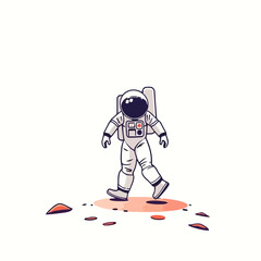 An astronaut walking on mars