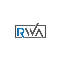 Fototapeta premium RWA letter logo design, RWA initials logo, RWA Initial Logo Design Template Vector Illustration 