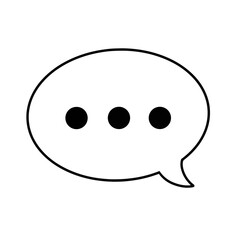 Fototapeta premium Minimalist Cartoon Chat Bubble with Three Dots. Vector Messaging Icon