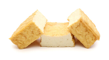 Yellow tofu on White background
