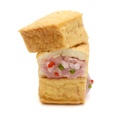 Tofu on the White background