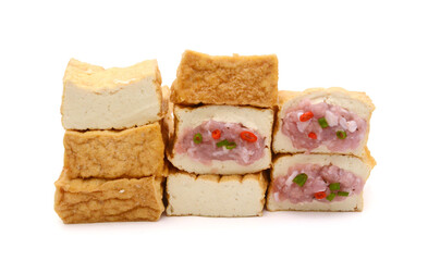 Tofu on the White background