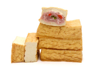 Tofu on the White background