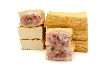 Tofu on the White background