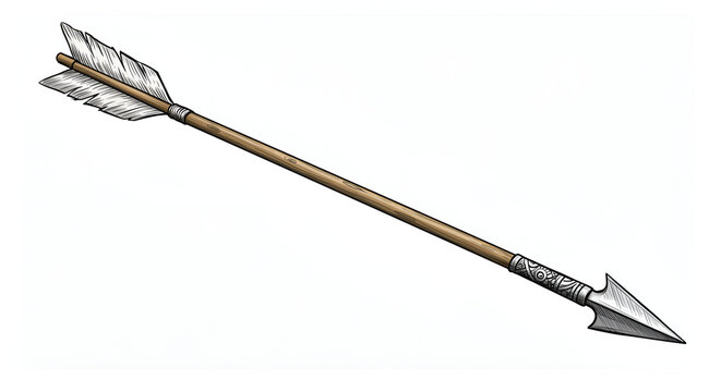 Detailed Arrow Illustration on White Background