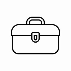Toolbox Icon Outline Vector Clipart with Handle and Latch