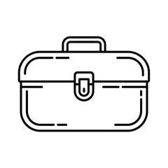 Toolbox Icon Outline Vector Clipart with Handle and Latch