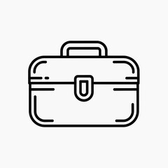 Toolbox Icon Outline Vector Clipart with Handle and Latch
