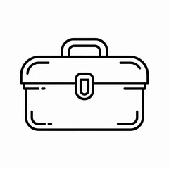 Toolbox Icon Outline Vector Clipart with Handle and Latch