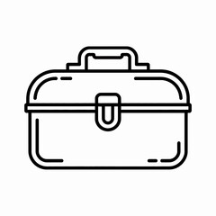 Toolbox Icon Outline Vector Clipart with Handle and Latch