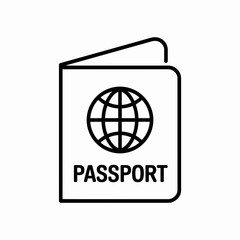 Passport Icon Outline Vector with Globe Symbol for Travel Use