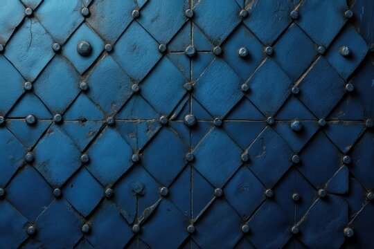 Abstract blue metal panels with rivets, possible use as a background