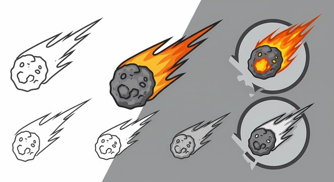 Set collection of Comet meteor logo vector icon illustration