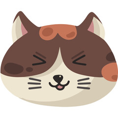 Cute cartoon cat faces showcasing various expressions, ideal for stickers, icons, or playful designs in digital content.