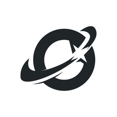 Space logo modern design planet template illustration simple circle inspiration model