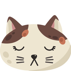 Cute cartoon cat faces showcasing various expressions, ideal for stickers, icons, or playful designs in digital content.