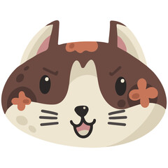 Cute cartoon cat faces showcasing various expressions, ideal for stickers, icons, or playful designs in digital content.