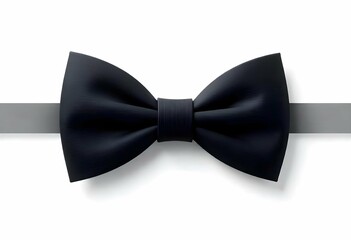 Vector illustration of a classic black bow tie with shadows, isolated on white background, suitable for fashion, gentleman’s accessories, or minimalist product icon
