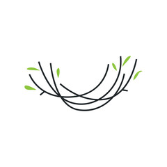 modern simple design bird nest logo, line concept bird house shelter, flying animal template illustration symbol branding product brand