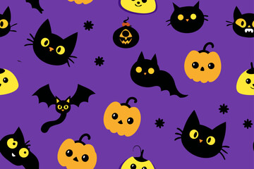 seamless background with cats