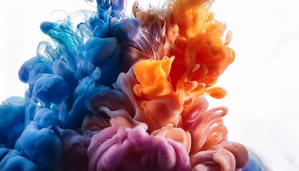 Obraz premium colorful ink swirling in water creating abstract art