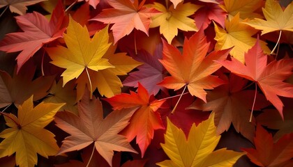 A warm-toned autumn leaves wallpaper, perfect for creating a cozy atmosphere reminiscent of fall and bonfire nights